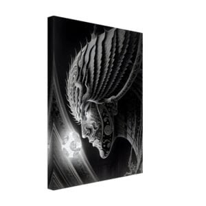 Profile canvas art print of a benevolent being