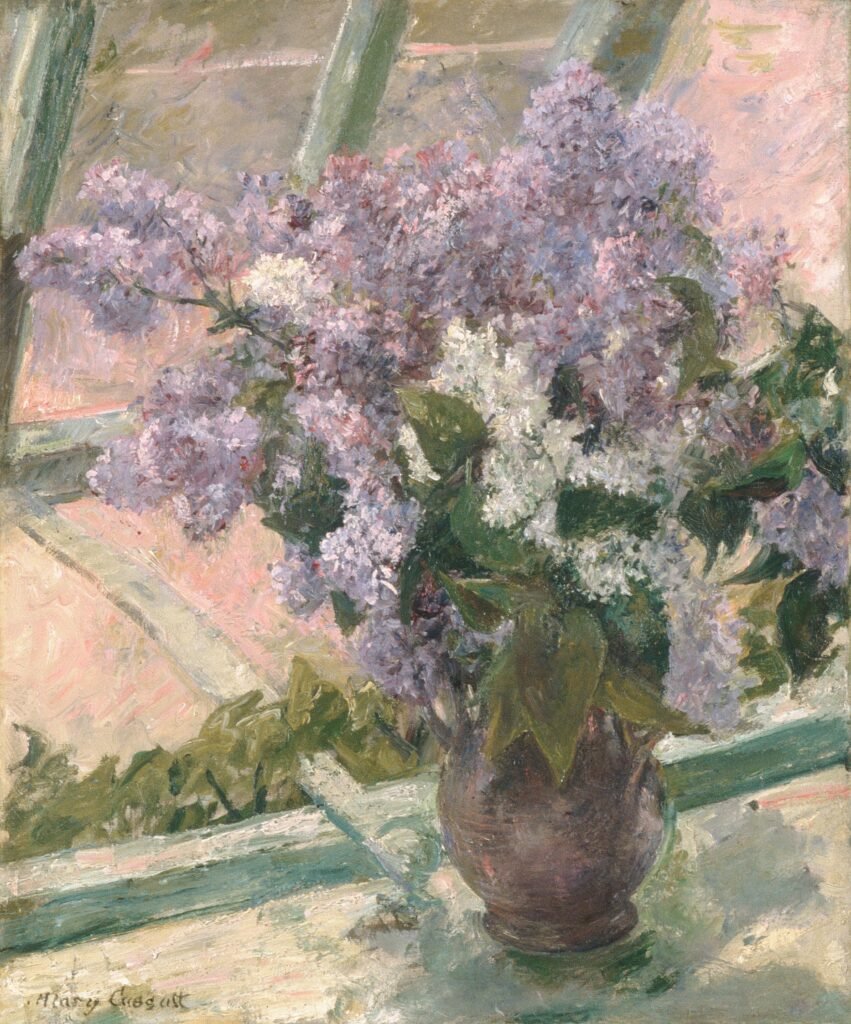 mary Cassat Lilacs in a window, image used in glog of how to draw flowers