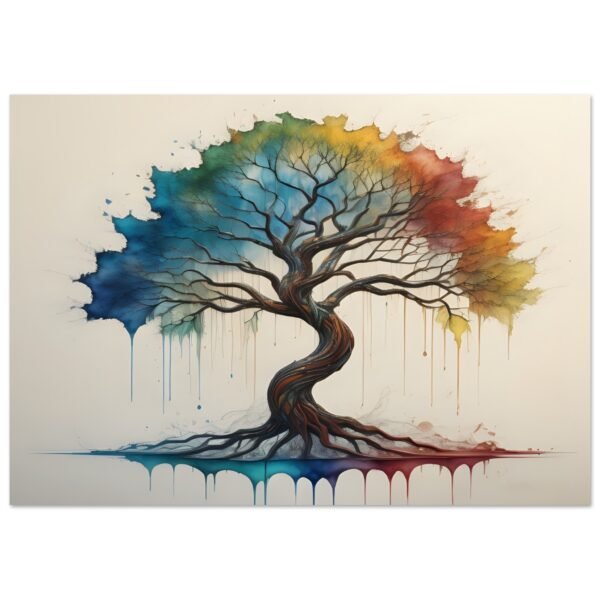 money tree wall decor poster in watercolor