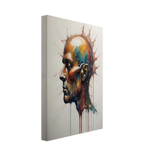 human head watercolor painting on canvas art print