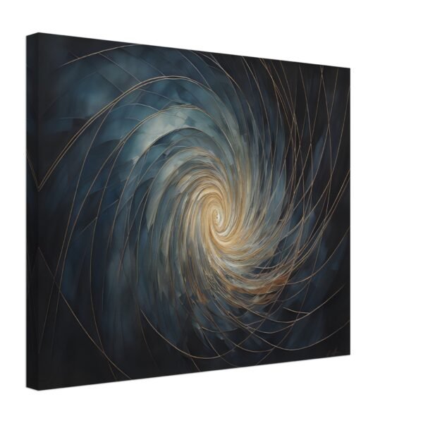 Abstract art print of spiral blue hues