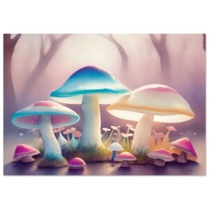 glowing mushrooms in a fairy field