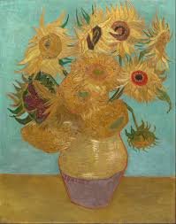 Van Gogh 1888 - 12 sunflowers in a vase used in blog on how to draw flowers