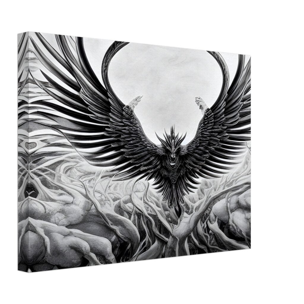 Dark phoenix rising canvas art print to elevate home decor