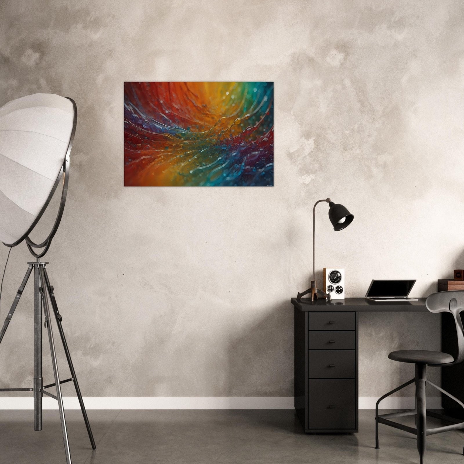 Water color light refraction explosion of rainbow canvas art print