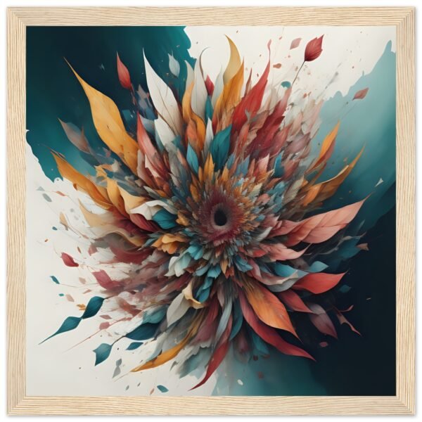 Abstract Summer Flower Wall Art framed