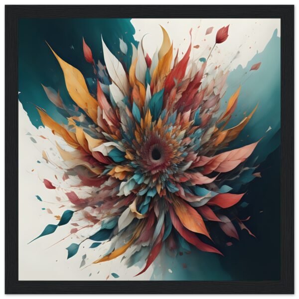 Abstract Summer Flower Wall Art framed