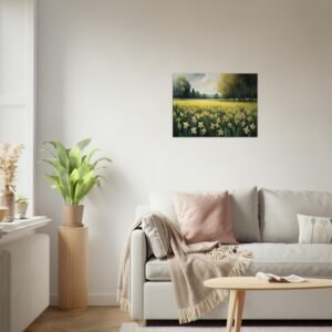 Field of Daffodils in Summer canvas in living room