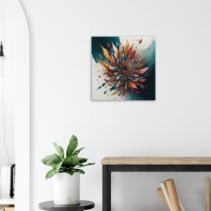 Abstract Summer Flower Wall Art Canvas in entrance hall