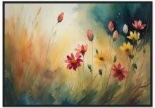 Summer Flowers in Bloom wood framed wall art