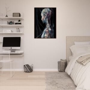 Woman in Rainbow Watercolor Wall Art. This exquisite piece of artwork captures the elegance and vibrancy of a woman in a unique and captivating way. Hanging in a teen bedroom