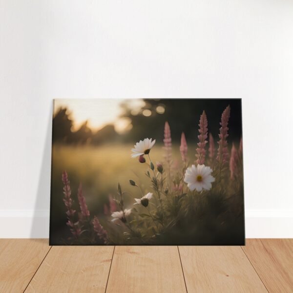 Embrace the Serenity: ‘Daisies in a Sunlit Valley’ Art Print Transform your living space into a haven of tranquility with our exquisite art print, ‘Daisies in a Sunlit Valley’. This piece captures the essence of a peaceful valley bathed in sunlight, where daisies dance in the gentle breeze. The vibrant hues and delicate details of each petal and leaf are brought to life