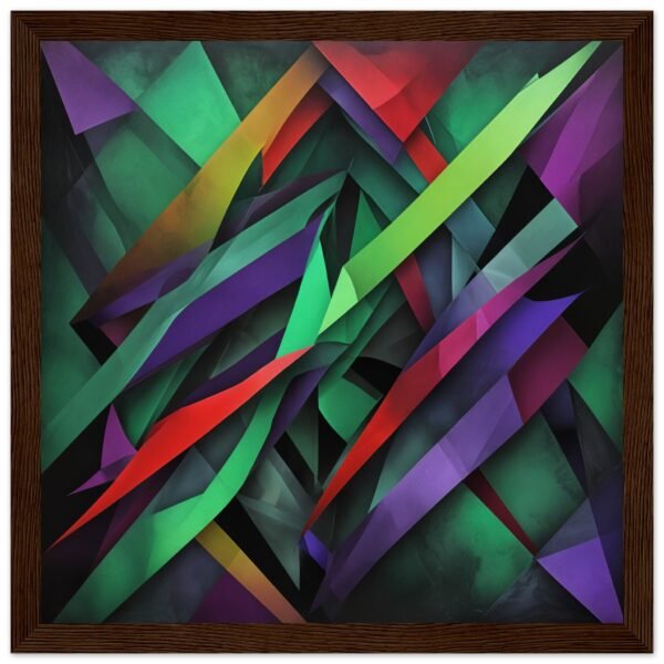 Abstract Green Purple and Red -Wall art