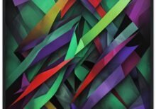 Abstract Green Purple and Red -Wall art