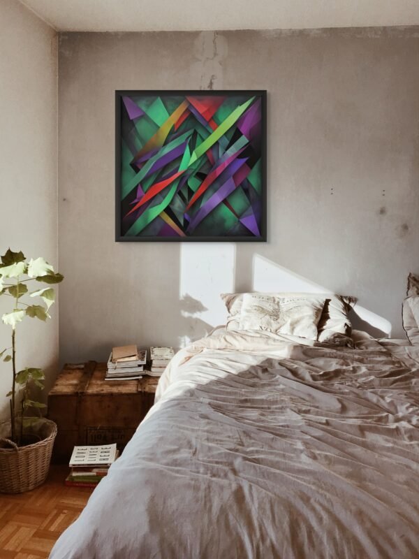 Abstract Green Purple and Red -Wall art