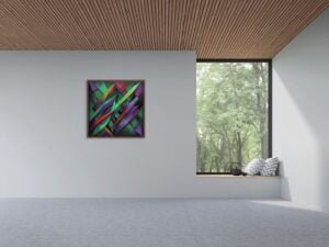 Abstract Green Purple and Red -Wall art