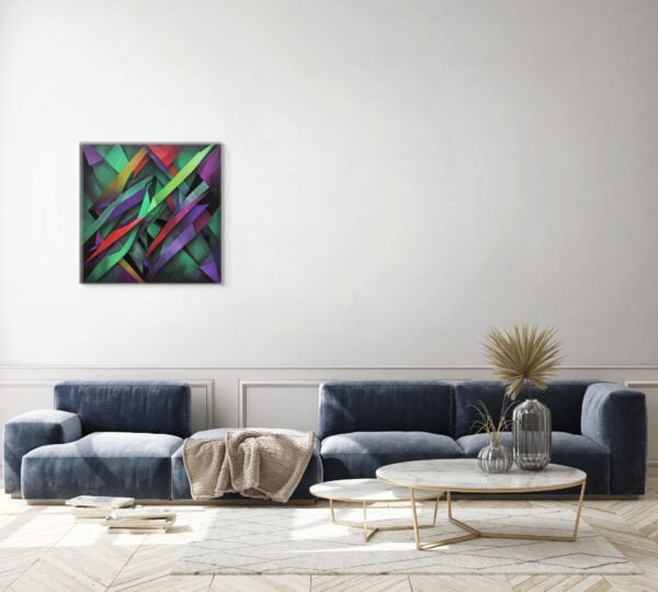 Abstract Green Purple and Red -Wall art