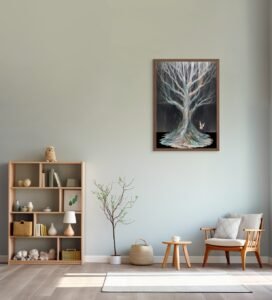 Fairy Tree framed wood in kids room