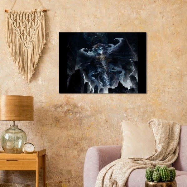 Tempestuous spirit hangs over a dark city print