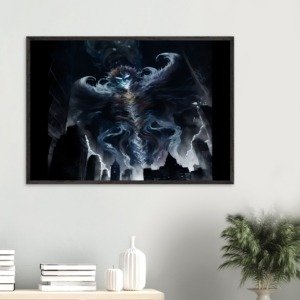 Tempestuous spirit hangs over a dark city print