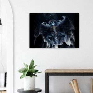 Tempestuous spirit hangs over a dark city print