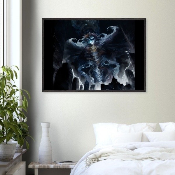 Tempestuous spirit hangs over a dark city poster