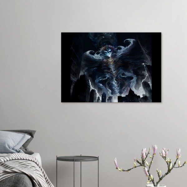 Tempestuous spirit hangs over a dark city print