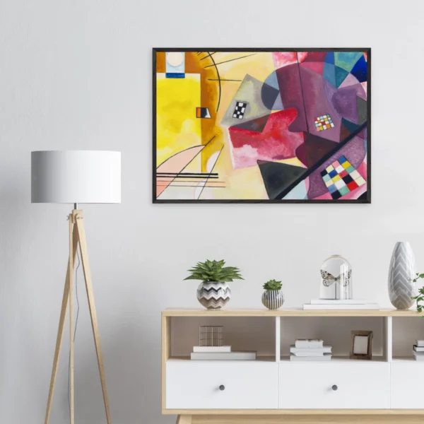 Yellow-Red-Blue abstract painting by Wassily Kandinsky Framed Canvas